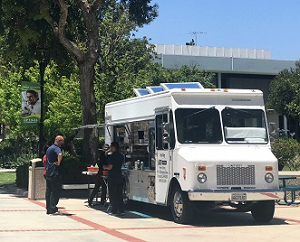 Picture of a food truck on campus.