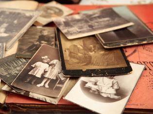 A collection of old sepia toned photos.