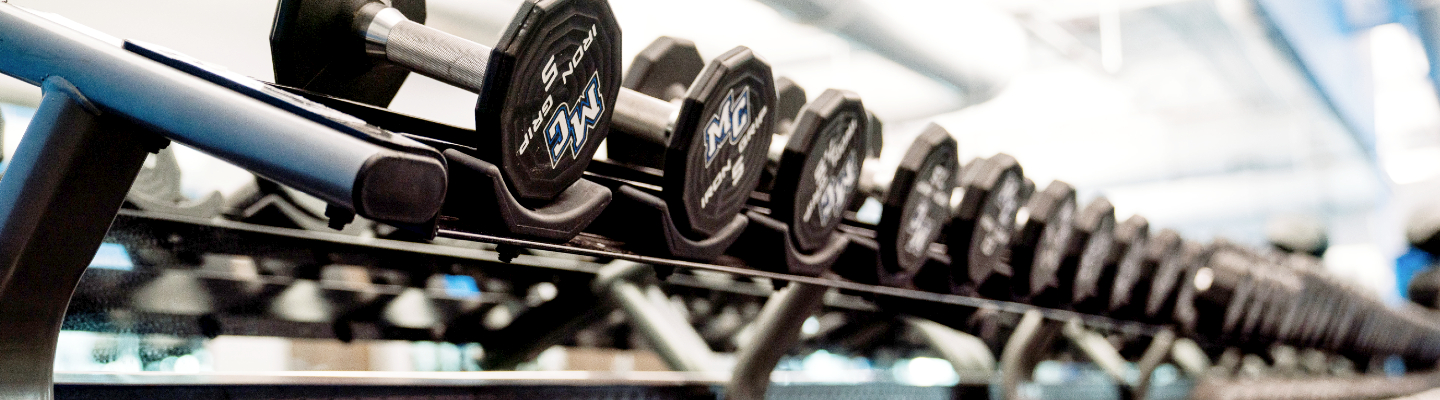 hand weights in fitness center