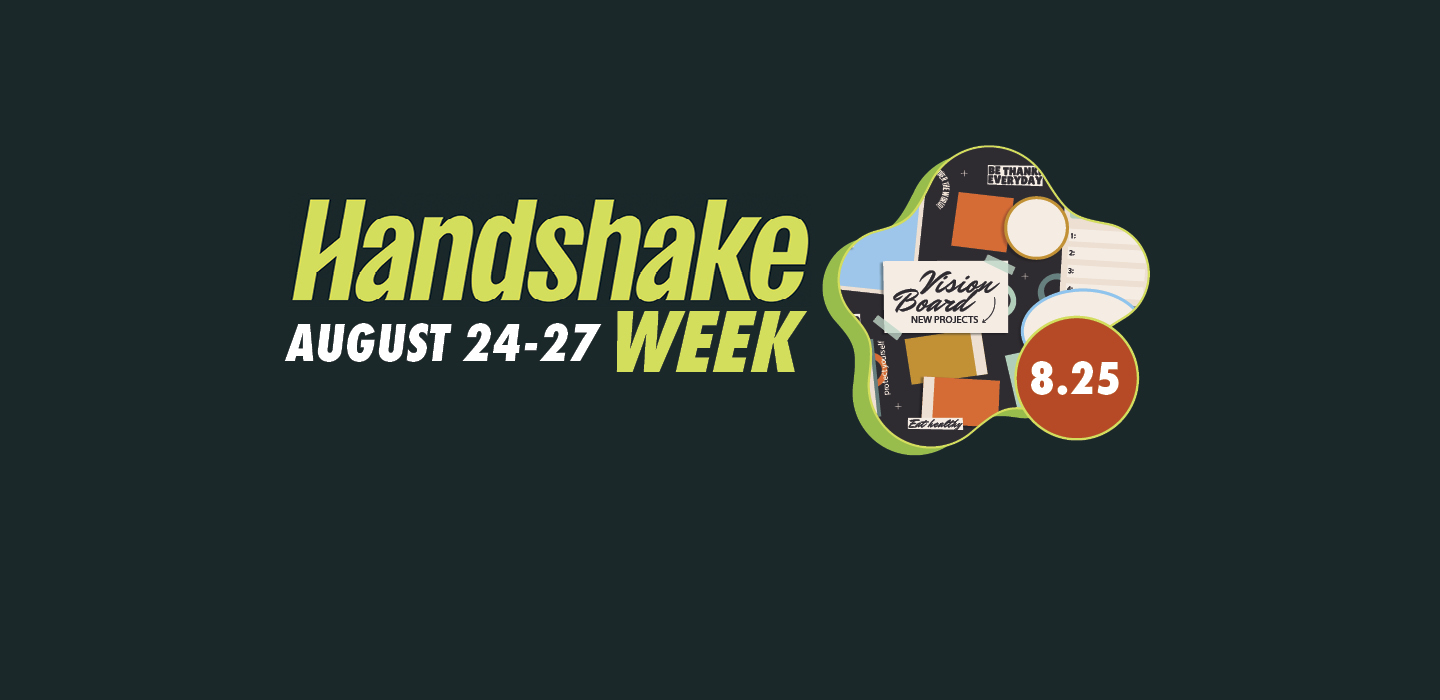 montage of post-its for handshake week 