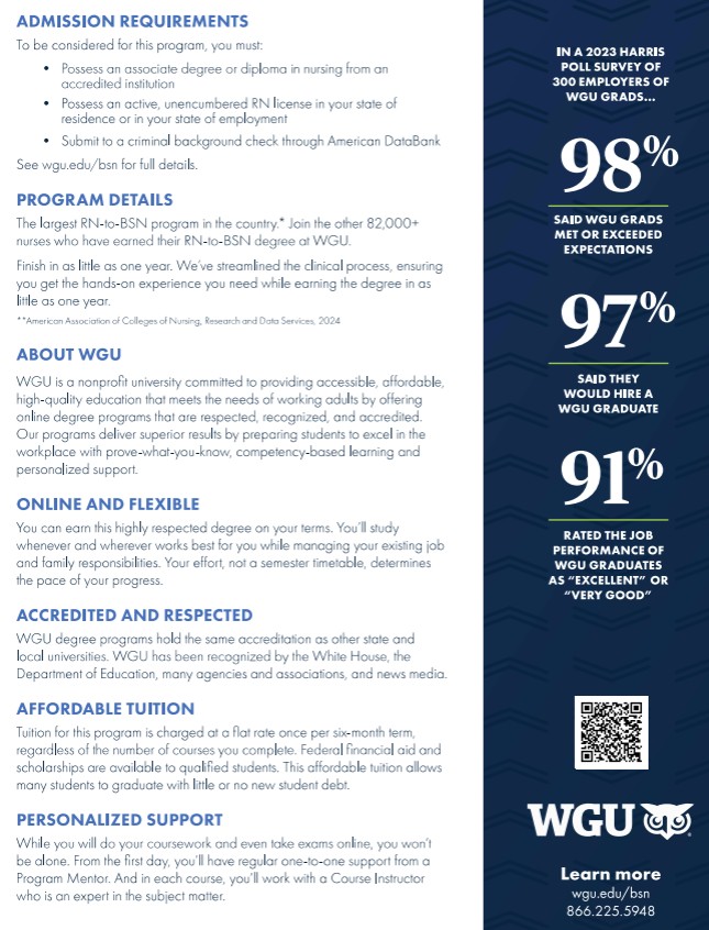Nursing RN to BSN flyer page 2