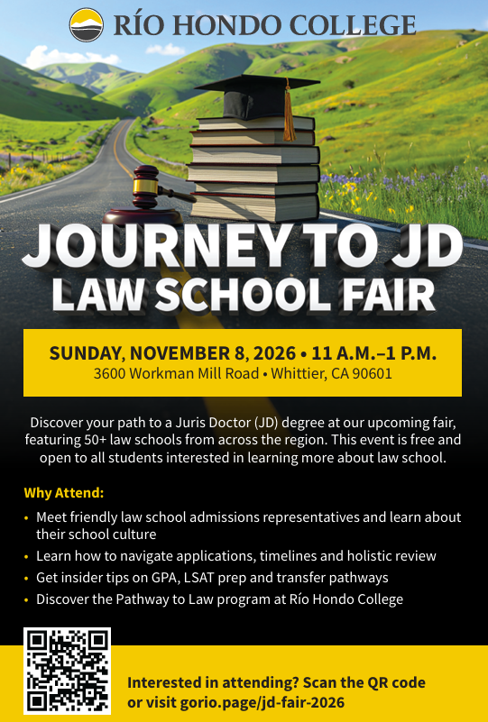 Journey to JD Law School Fair Sunday, Nov 8th at Rio Hondo College