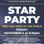 Star Party Nov 6 at 6:30pm