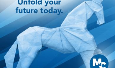 Take Charge! Unfold your Future today. MC logo. Open Registration.