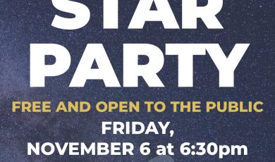 Star Party Nov 6 at 6:30pm