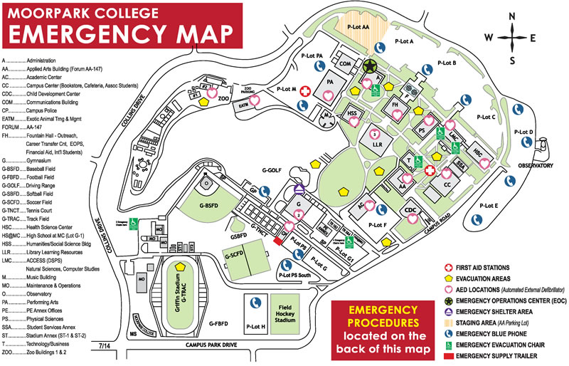 Emergency Response Map Moorpark College