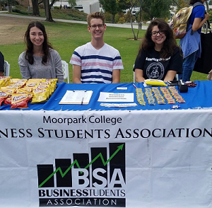 Business Student Association members table during Club Rush.