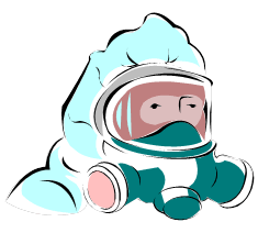 Clipart man in hazard suit