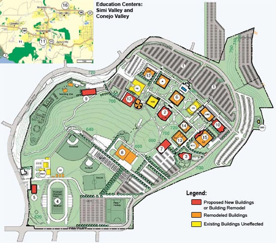 projects list map including proposed, remodeled and existing