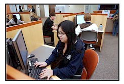 Student on Computer in Library