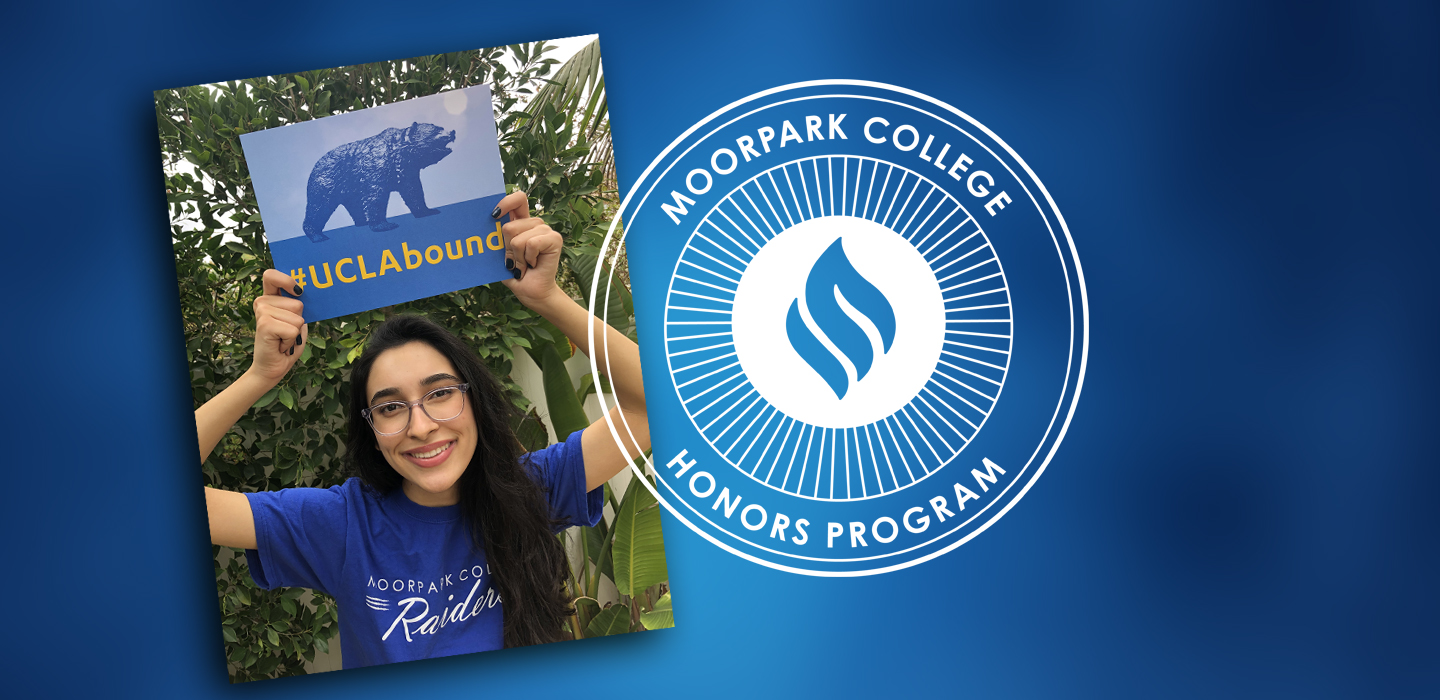 Miranda Moorpark student holds up UCLA bound sign