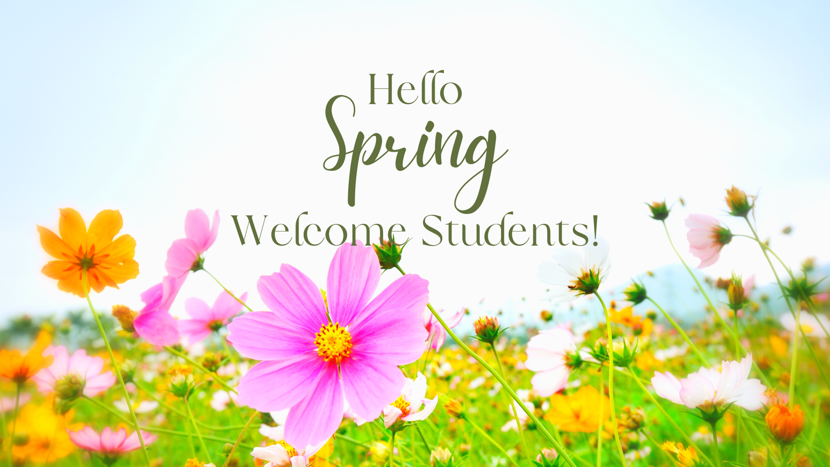 Hello Spring Welcome Students