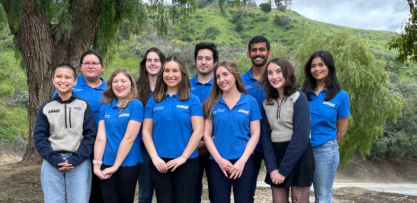 Members of the 2022-2023 Associated Students of Moorpark College smile for a group photo.