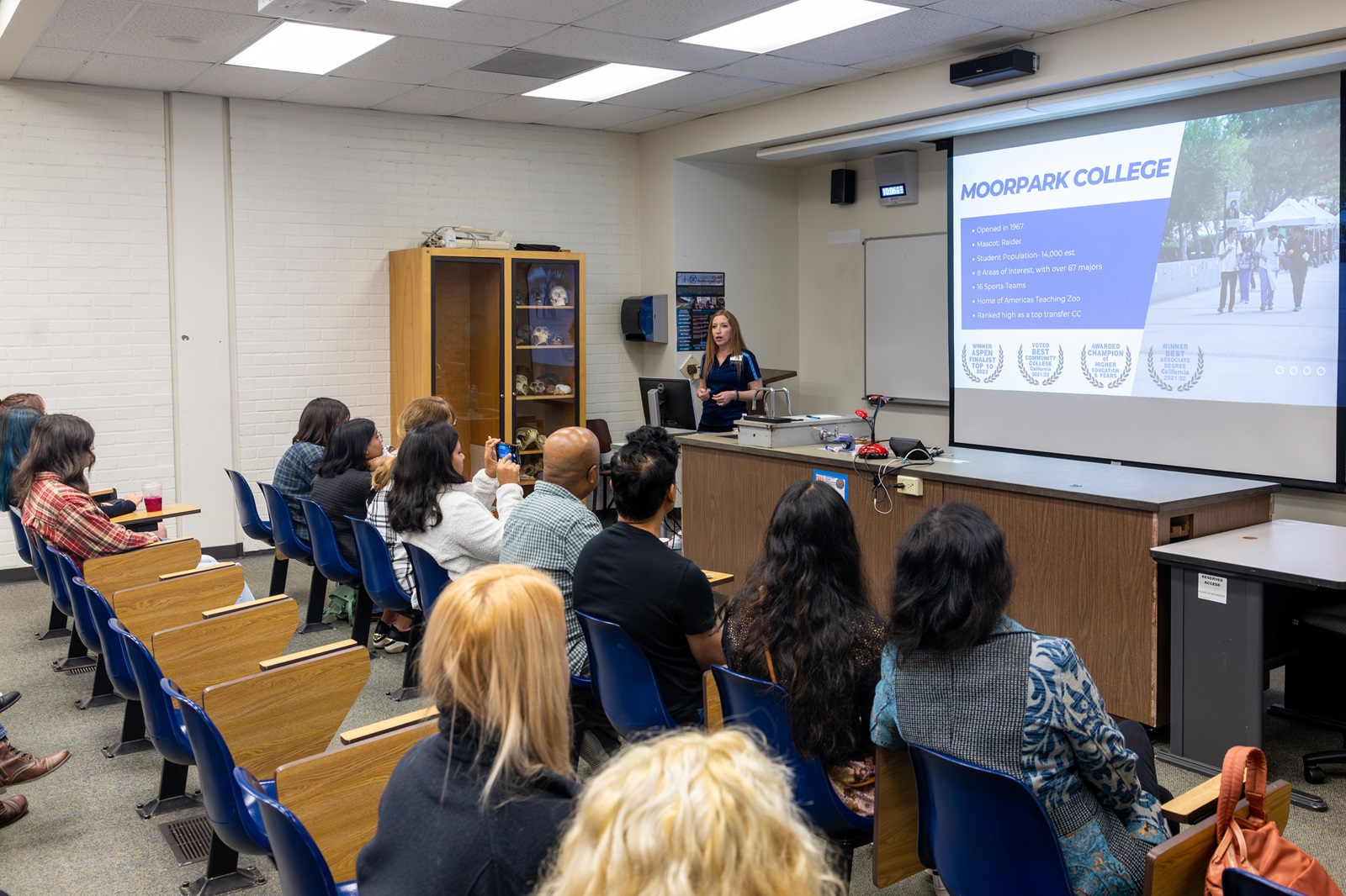 Outreach Specialist giving a presentation