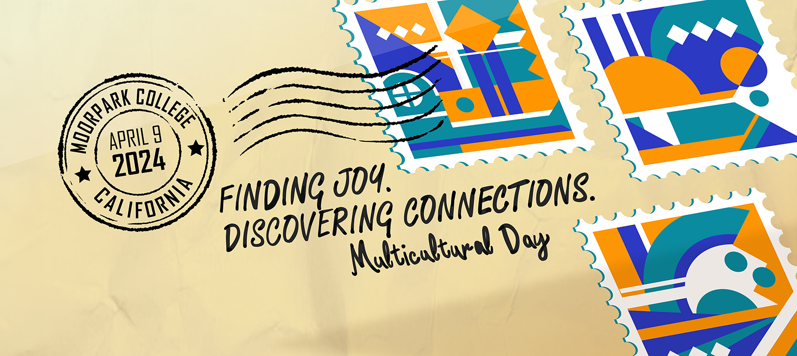 Finding Joy. Discovering Connections banner with stamps