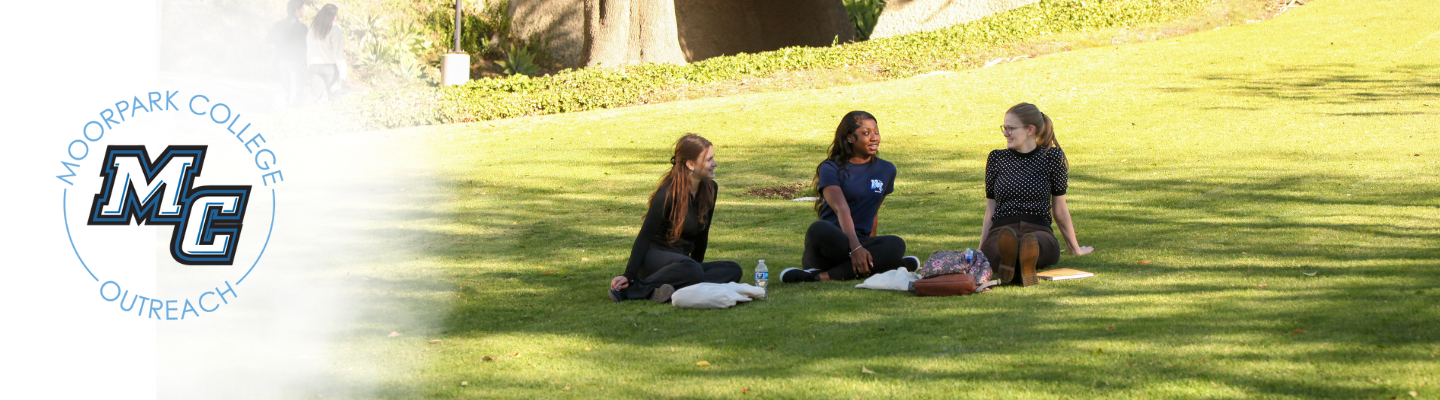 Students sitting on grass area