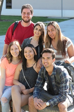A group of EOPS students outside on campus