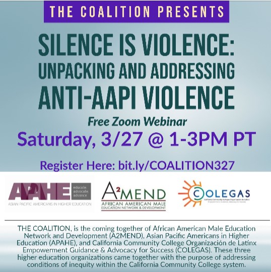 Flyer for March 27 Webinar addressing Anti-Asian American and Pacific Islander Violence