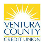 Yellow and Blue Ventura County Credit Union Logo with sun shining over name