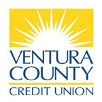 Yellow and Blue Ventura County Credit Union Logo with sun shining over name
