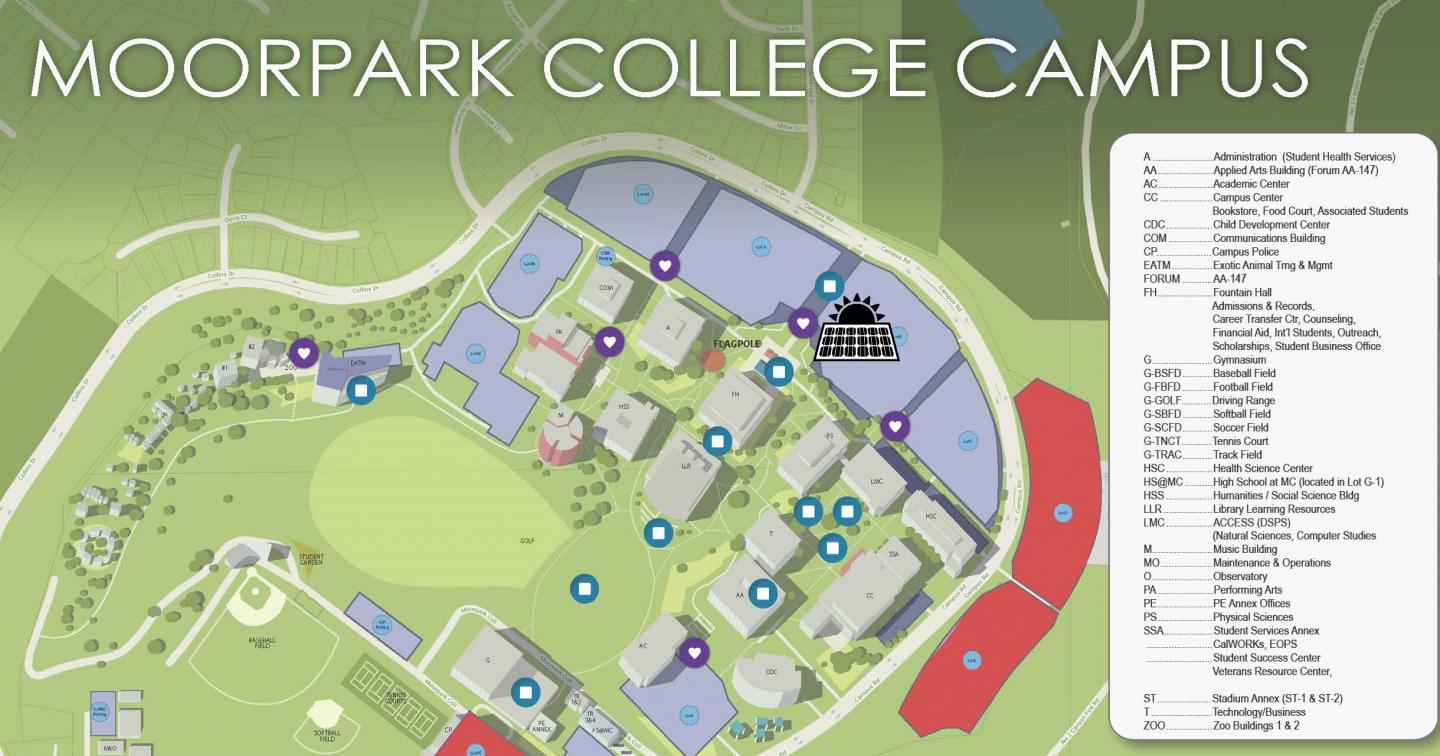 Map of Moorpark College Upper Campus