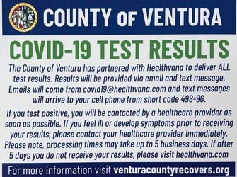 Ventura County COVID-19 Test Results Info Screenshot