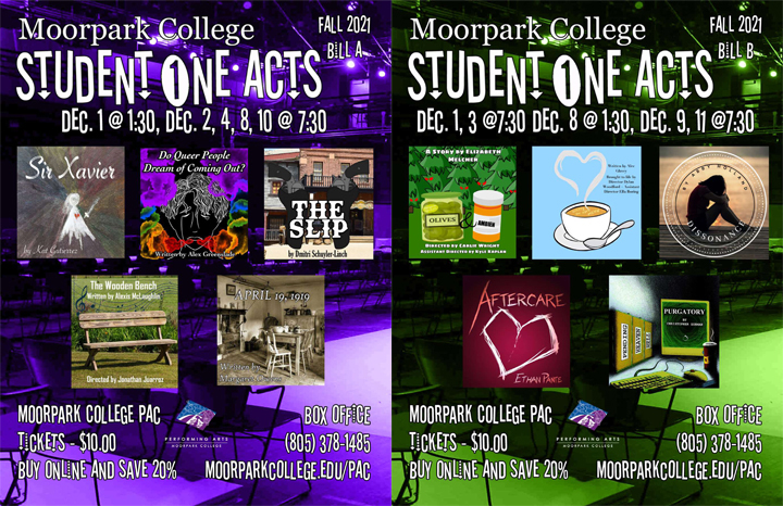 Image of posters for Fall 2021 One Acts