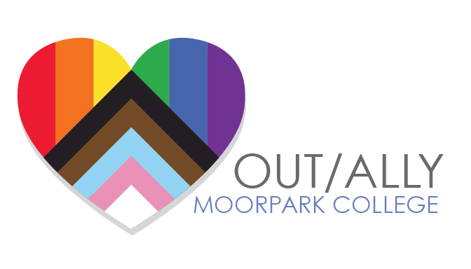 OUT/ALLY logo heart rainbow