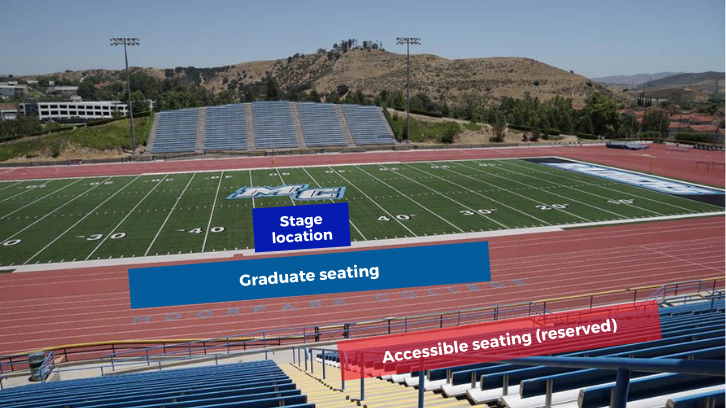 Accessible seating at Commencement is illustrated