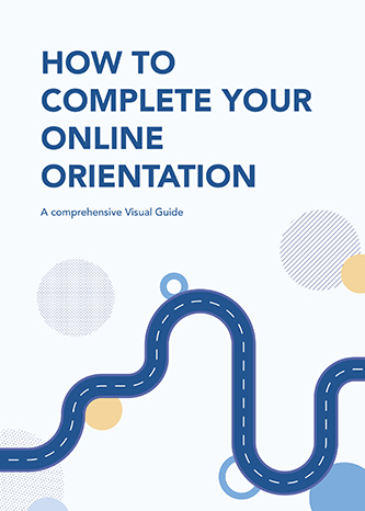 roadway in blue orientation guide