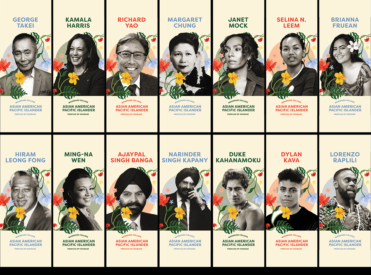 a cluster of banner images showing AAPI profiles