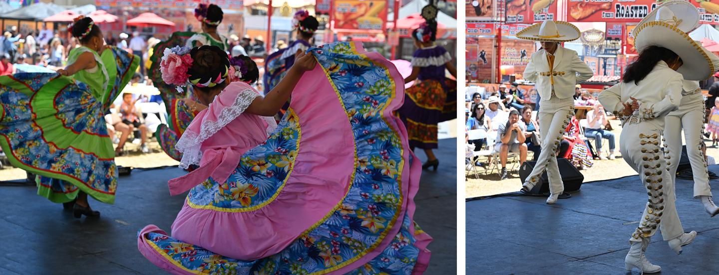 colorful mexican costumes of folklorico dancers