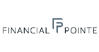 Logo for Financial Pointe with the company name and a decorative linked F and P