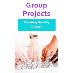 hands typing. Text reads: Group Projects. Setting groups up for success