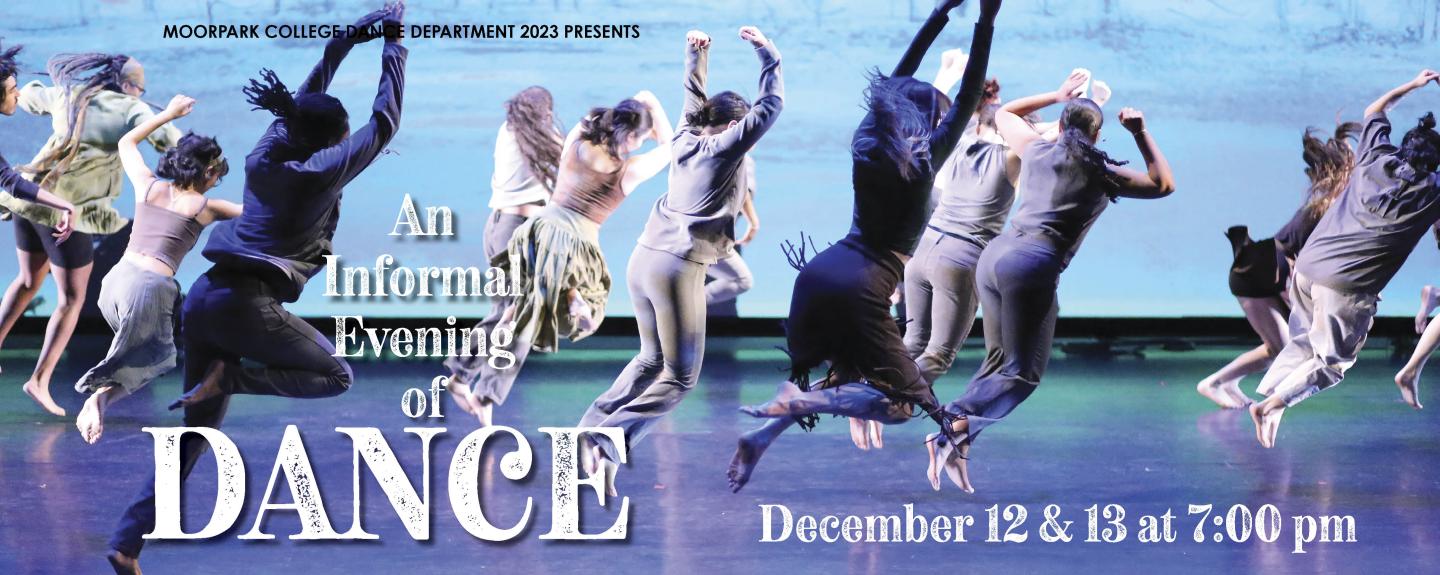 Image of poster for An Informal Evening of Dance on December 12 & 13, 2023 at MC PAC.