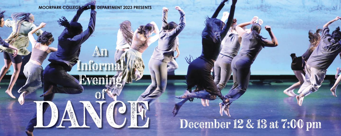 Image of poster for An Informal Evening of Dance on December 12 & 13, 2023 at MC PAC.