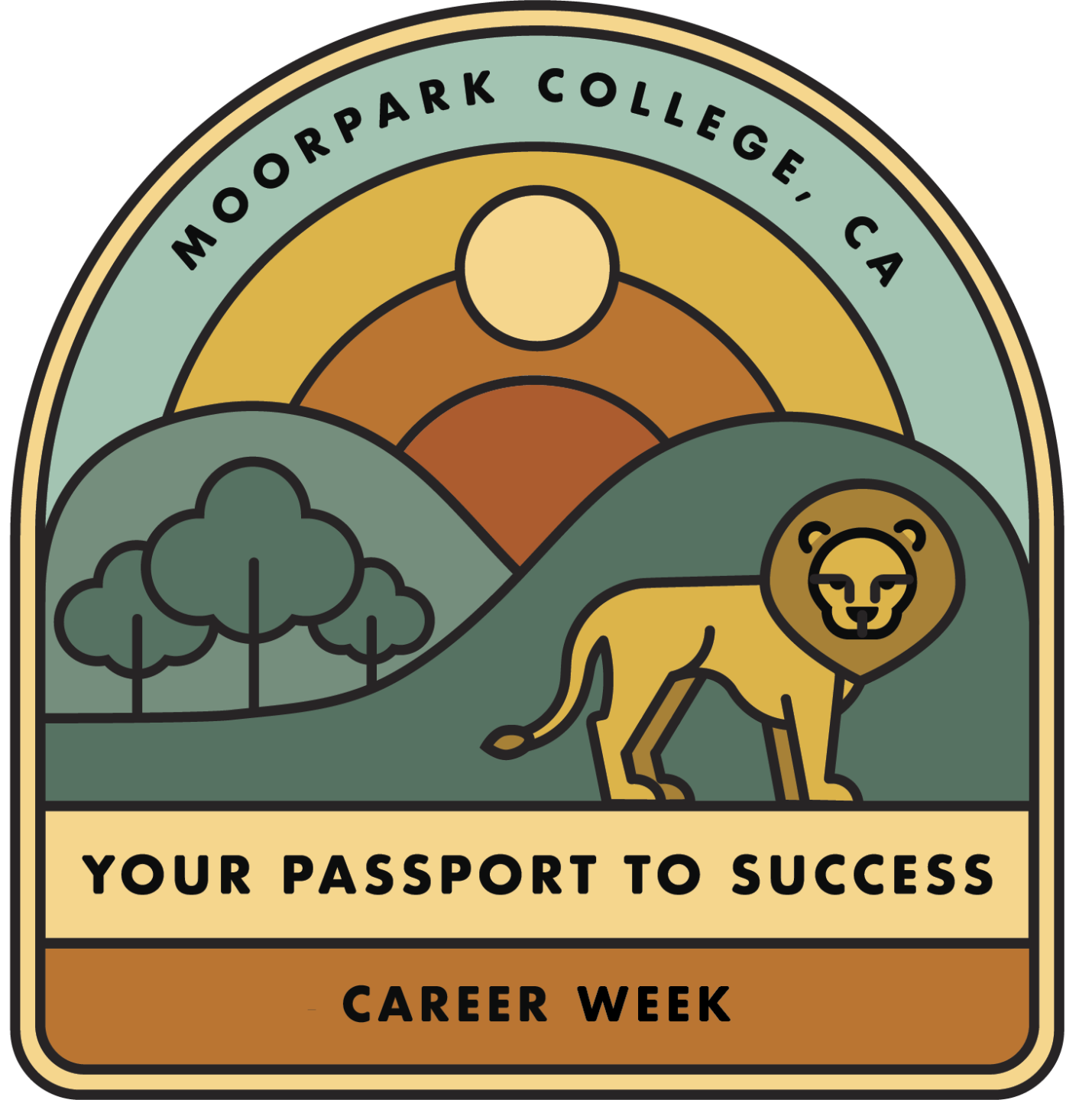 Career week colorful logo featuring a lion