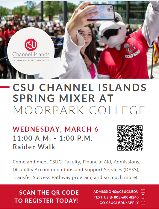 CSUCI Spring Mixer at Moorpark College March 6th