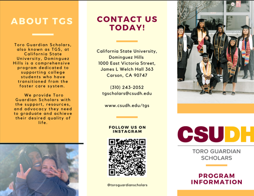 CSU Dominguez Hills Guardian Scholars Flyer for Foster Youth