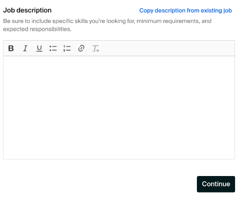 Handshake Basic Job Description Field