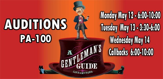 Auditons for A Gemtleman's Guide May 12, 13 &14