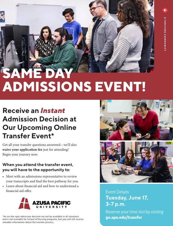 Same Day Admissions Event June 17th
