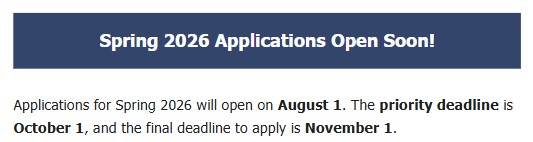 Spring 2026 Applications
