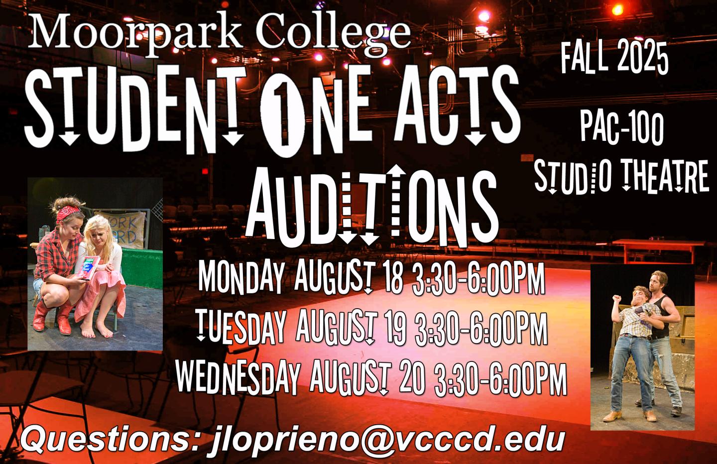 AUDITIONS! Student One Acts Fall 2025