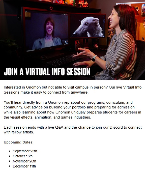 Gnomon Virtual Information Sessions