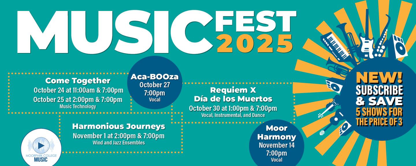 Fall 2025 music subscription package. See all 5 concerts for the price of 3.