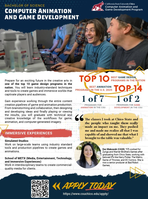 BS in Computer Animation and Game Development page 1
