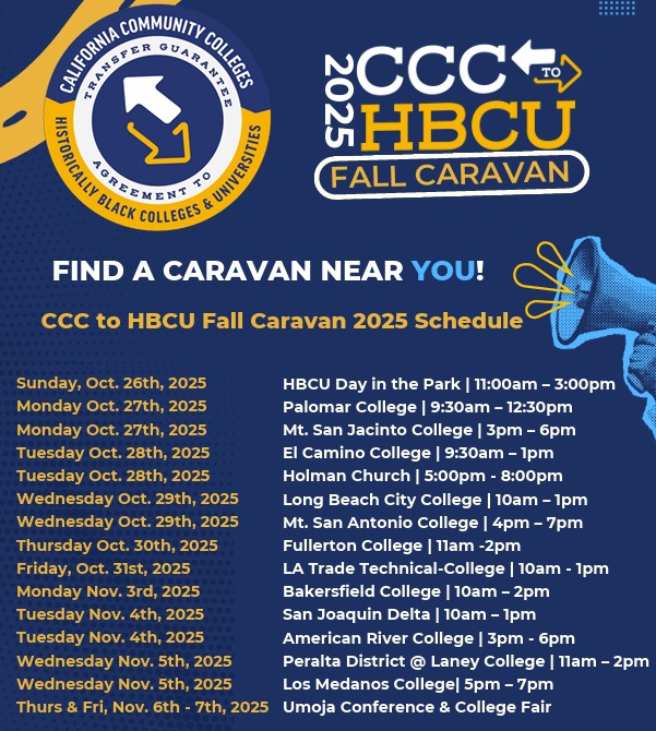 Fall 2025 CCC HBCU Caravan Locations