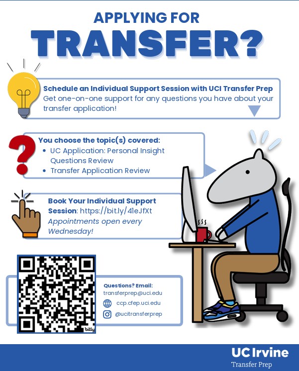 UC Irvine Transfer Prep Support Flyer