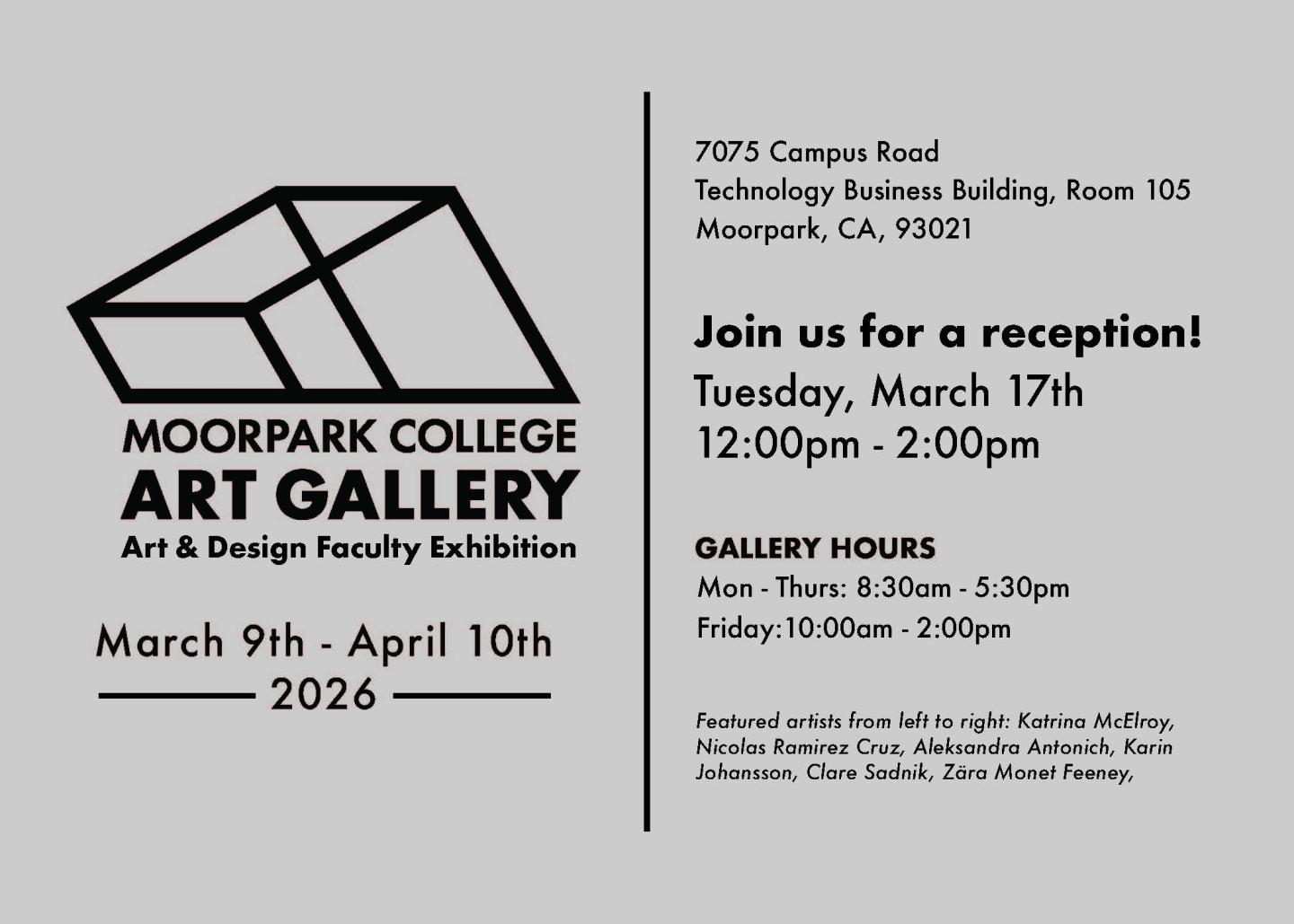Art & Design Faculty Exhibition Announcement Details
